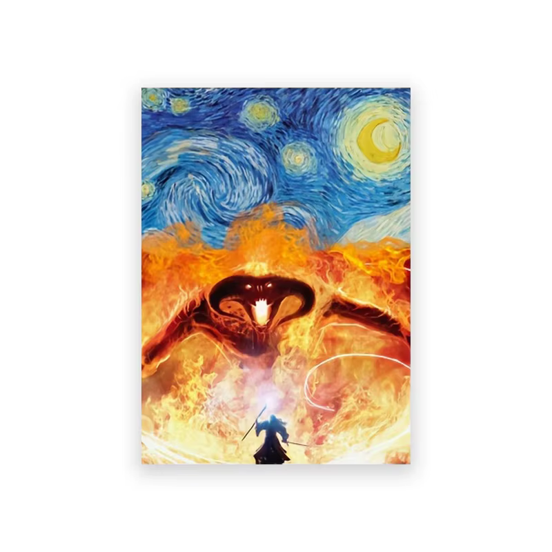 Nette Vincent Van Gogh Starry Night Art Prhonneur, Middle Earth Poster, You Shall Not Pass Canvas Pa