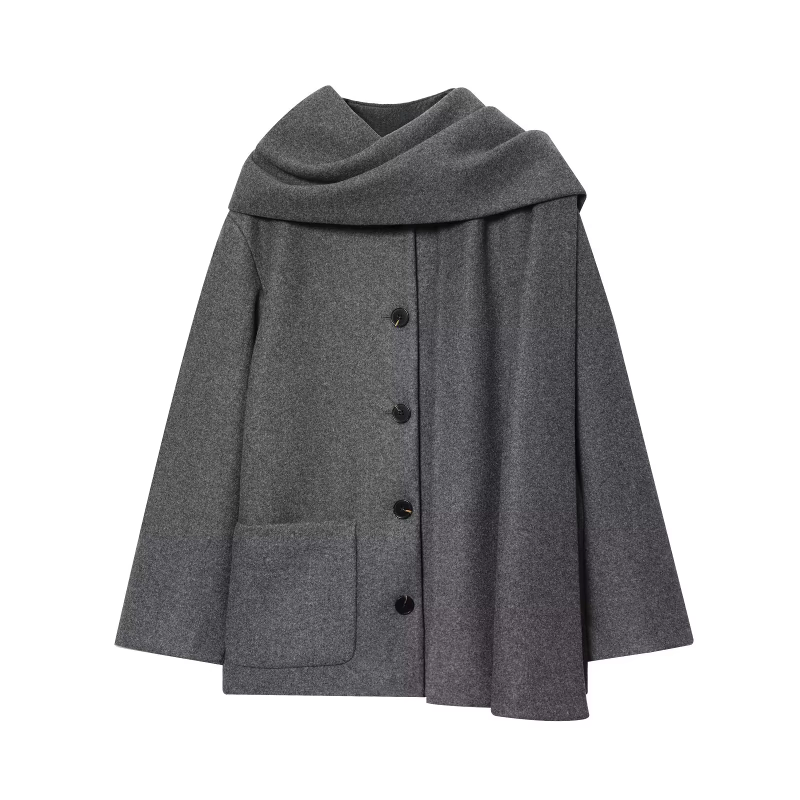 BSAY – manteau court à manches longues et col écharpe pour femme, simple boutonnage, nouvelle veste