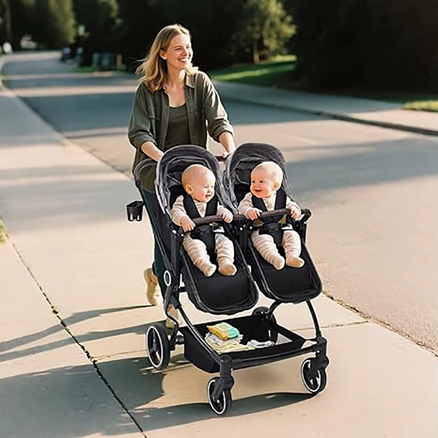 Poussette double pour nouveau-né et tout-petit, poussettes Tandem avec pli compact léger, cancline r
