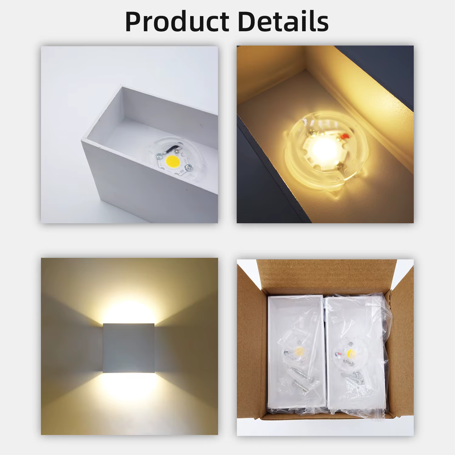 Appliques murales LED 6W modernes pour intérieur, luminaires muraux blancs à éclairage haut et bas p