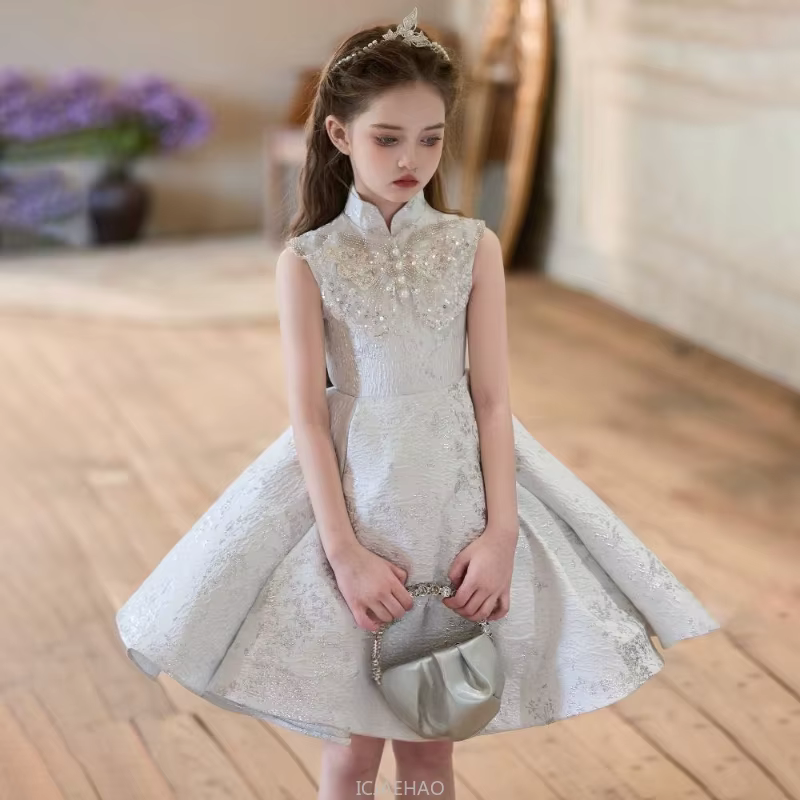 Robe de cérémonie pour enfants 2026, style princesse courte, tenue d'été pour enfants, idéale pour c