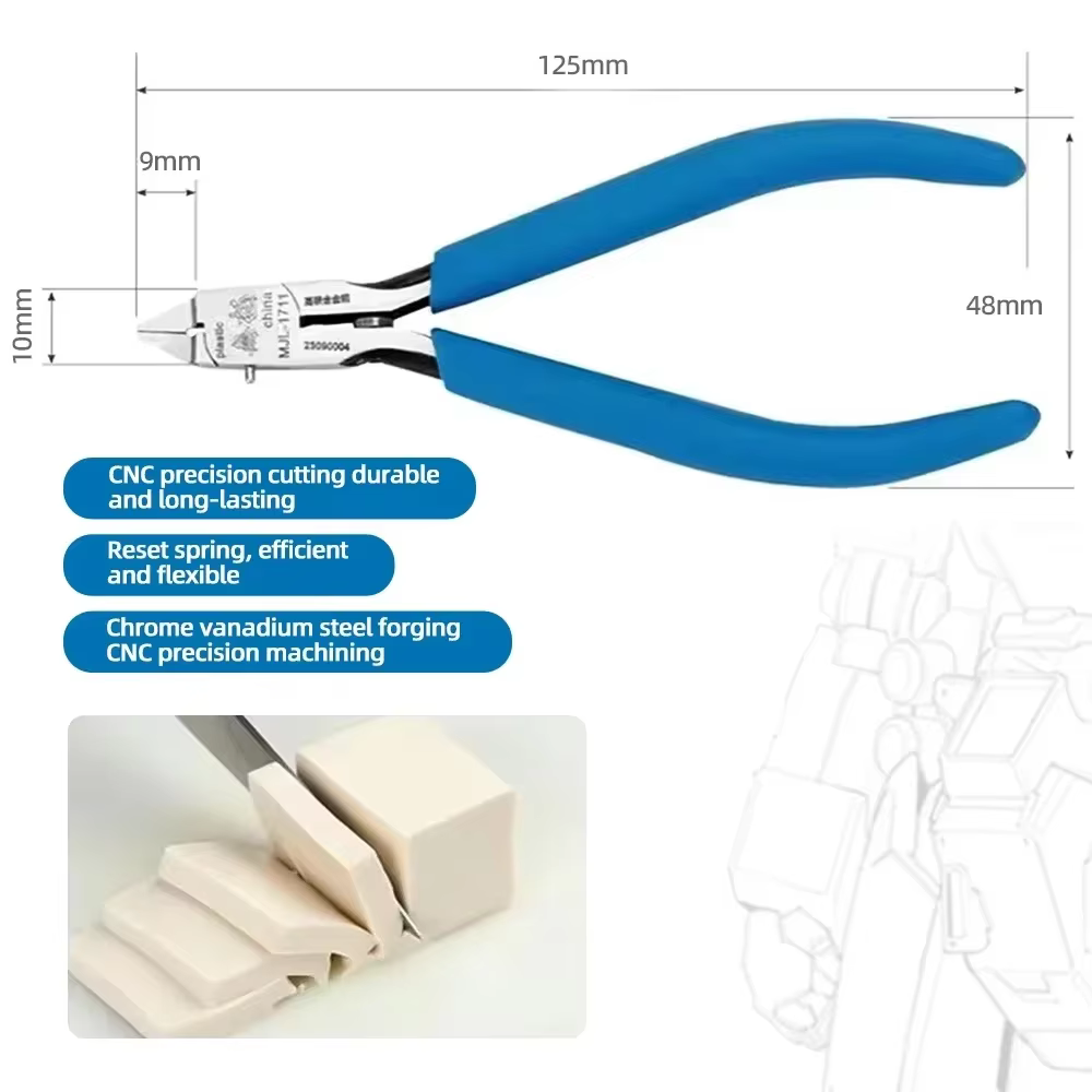 Pince à modèle MJL M-1711, outils de construction de modèles Gundam Ultra-fins à un seul bord pour l