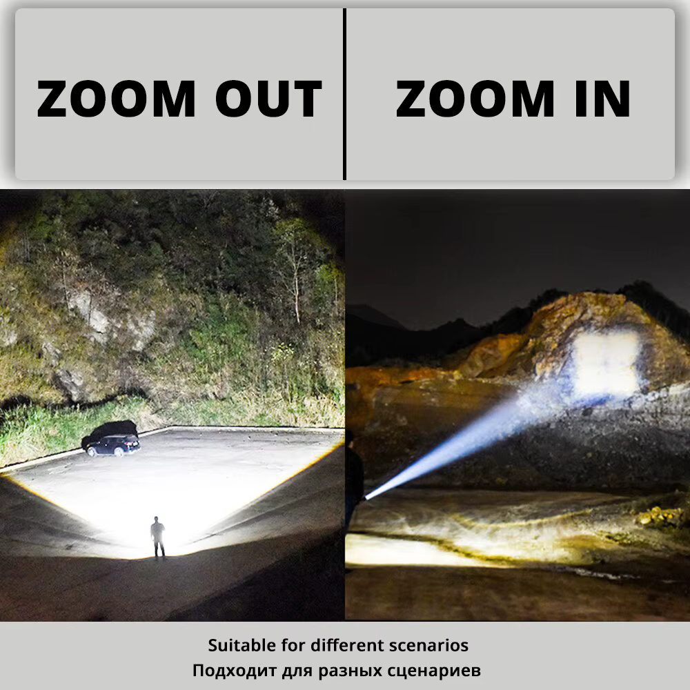 Lampe de poche LED haute puissance P50, Zoomable, 5 Modes d'éclairage, torche de Camping d'urgence é