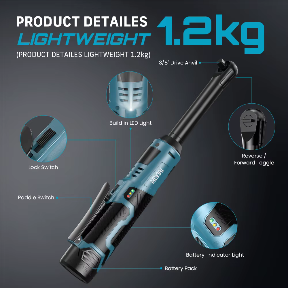 SEESII-Outils de réparation de voiture électriques sans fil, cliquet arc-en-ciel, aste, angle, 2 24.