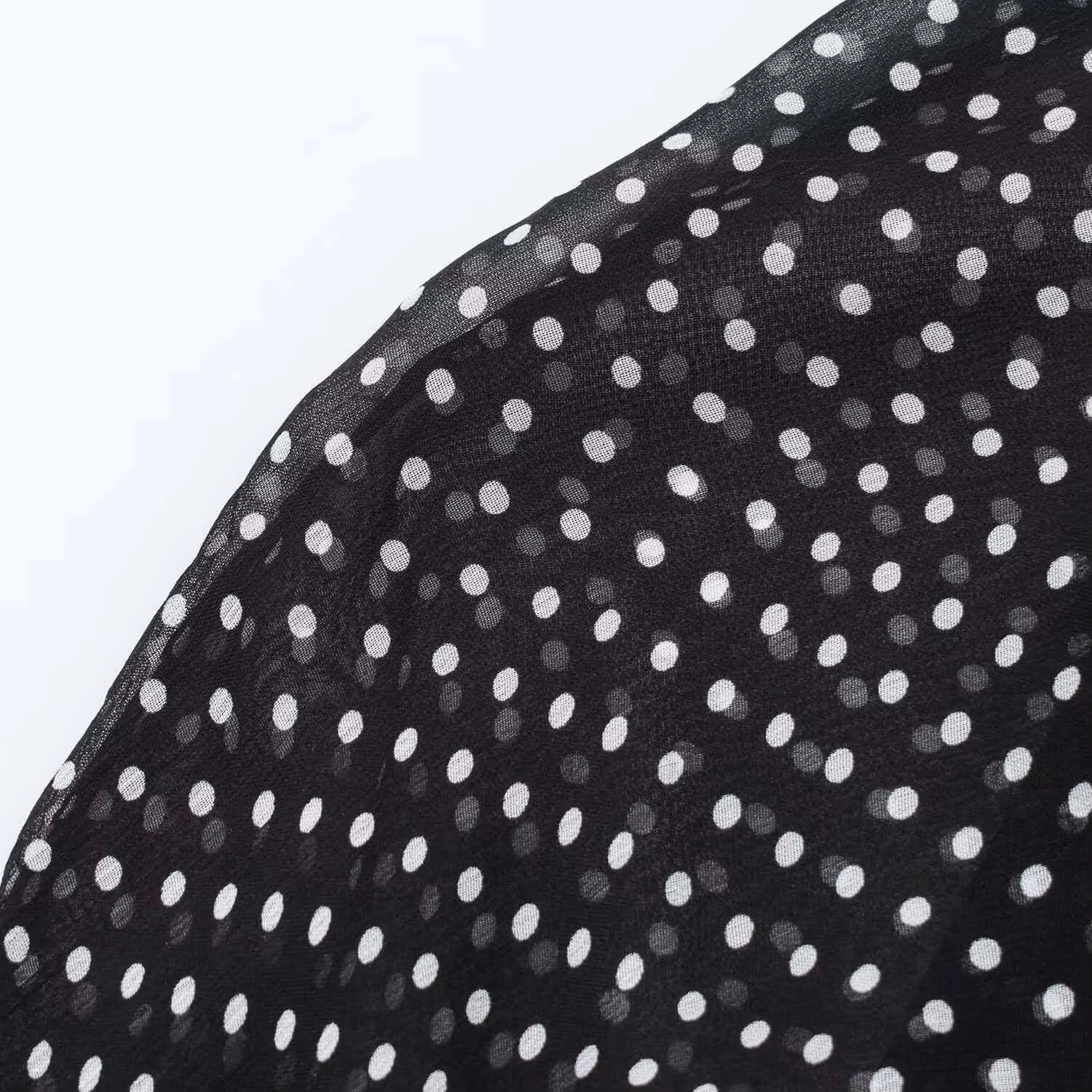 Ensemble deux pièces Streetwear pour femmes, chemisier à pois avec nœud papillon, jupe longue, chemi