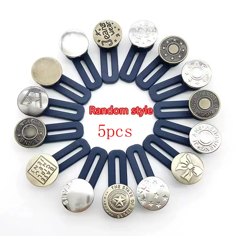 Extension de boutons pour pantalons, 5 pièces, bouton de taille réglable, extenseur de ceinture rétr