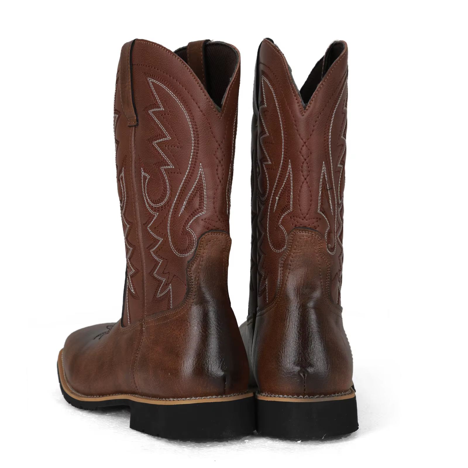 Bottes de Cowboy faites à la main pour hommes, bottes occidentales brodées à bout pointu, mi-mollet,