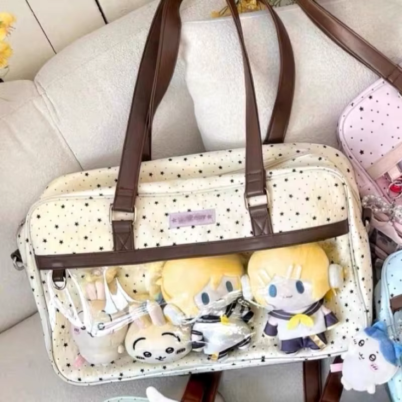 Nouveau Sac à Bandoulière Ita Grande Capacité en Dentelle, Style Lolita, avec Poche Transparente, Y2