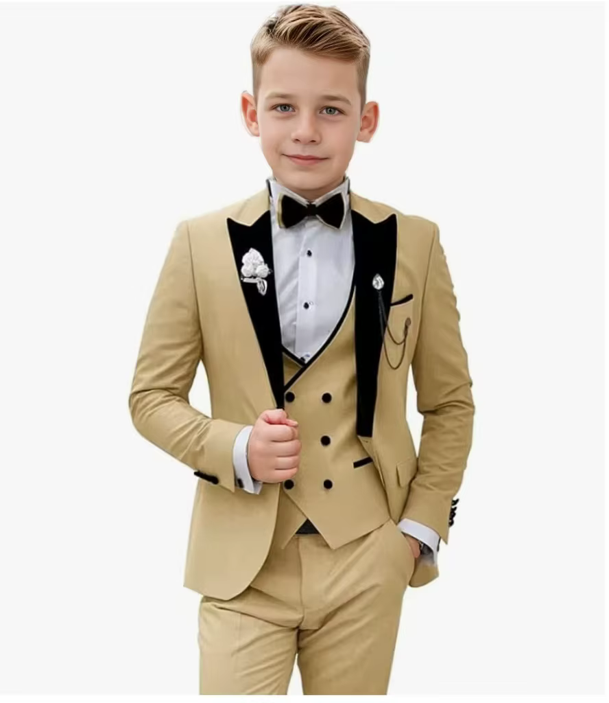 Costume de smoking pour enfants, ensemble de costume élégant pour garçons de 3 à 16 ans, 3 pièces, c