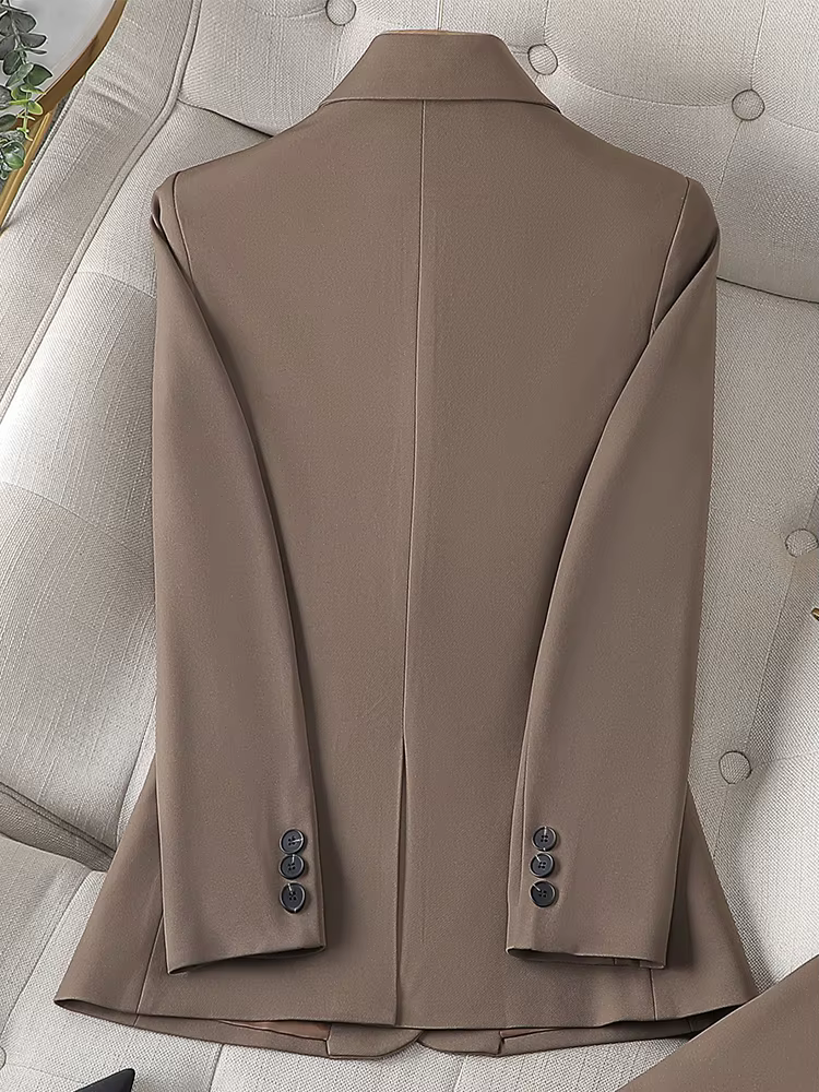 Blazer à manches longues pour femmes, veste mince pour dames, vêtements d'affaires, manteau formel, 