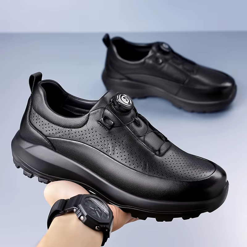 Chaussures à plateforme à bouton rotatif pour hommes, mode décontractée, chaussures de sport de créa