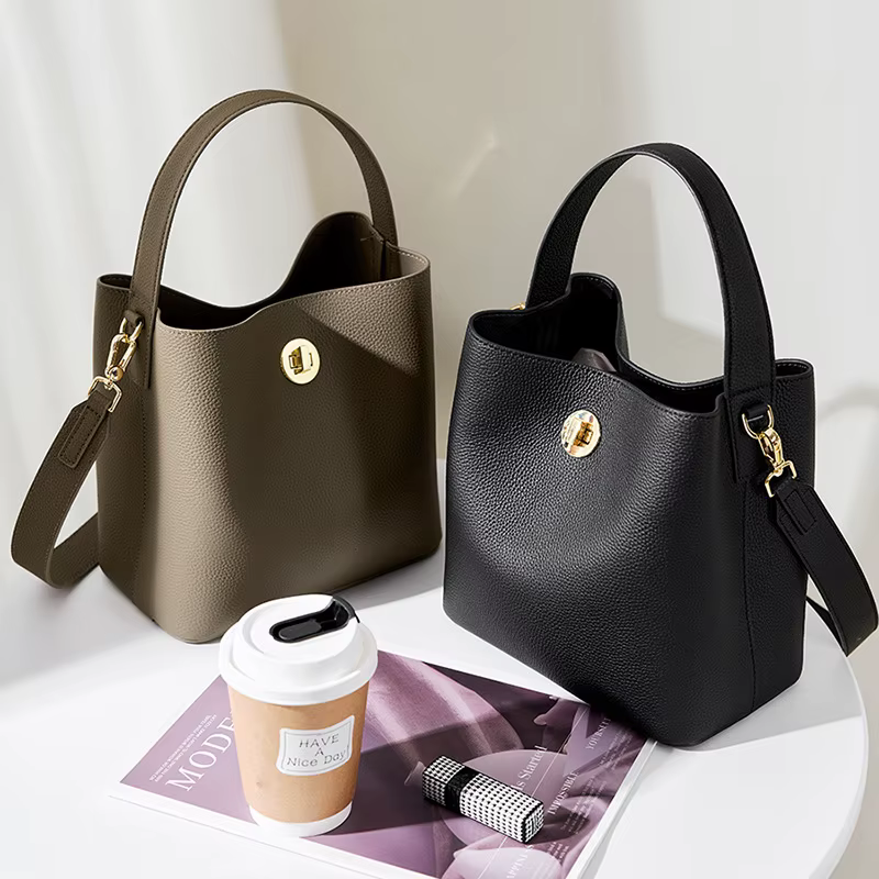 Sac à main en cuir véritable pour femmes, sacoche pour les déplacements, panier à légumes, sac à ban