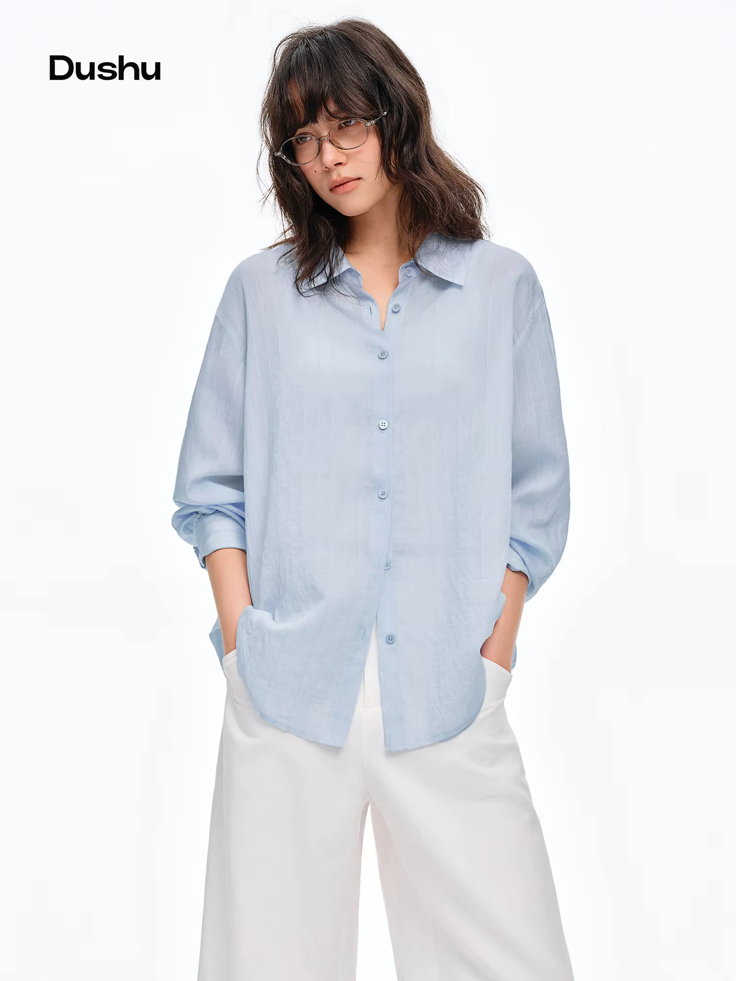 DUSHU 2026 – Nouvelle chemise d'été pour femme avec dentelle, protection solaire, légère, à manches 