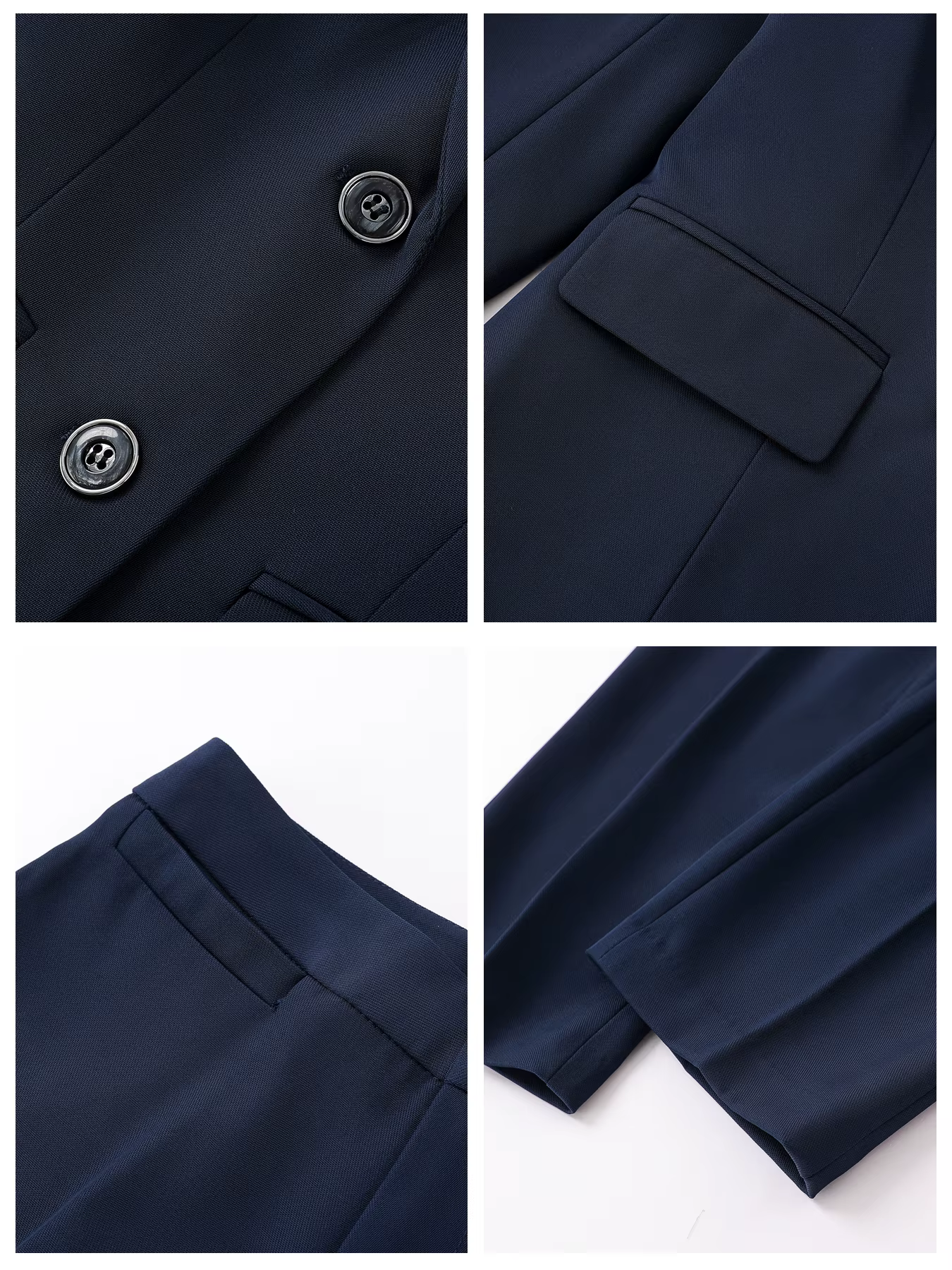 Ensemble de costume à revers cranté à simple boutonnage : blazer ajusté et pantalon formel, style de