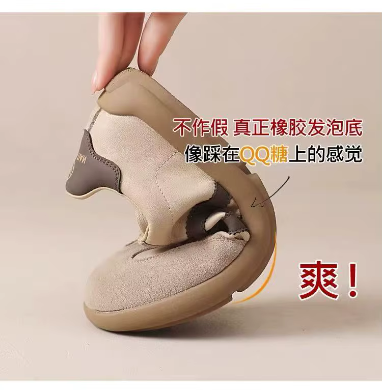 Careaymade-chaussures pour femmes en cuir véritable, grande taille, à bout large, semelles souples e