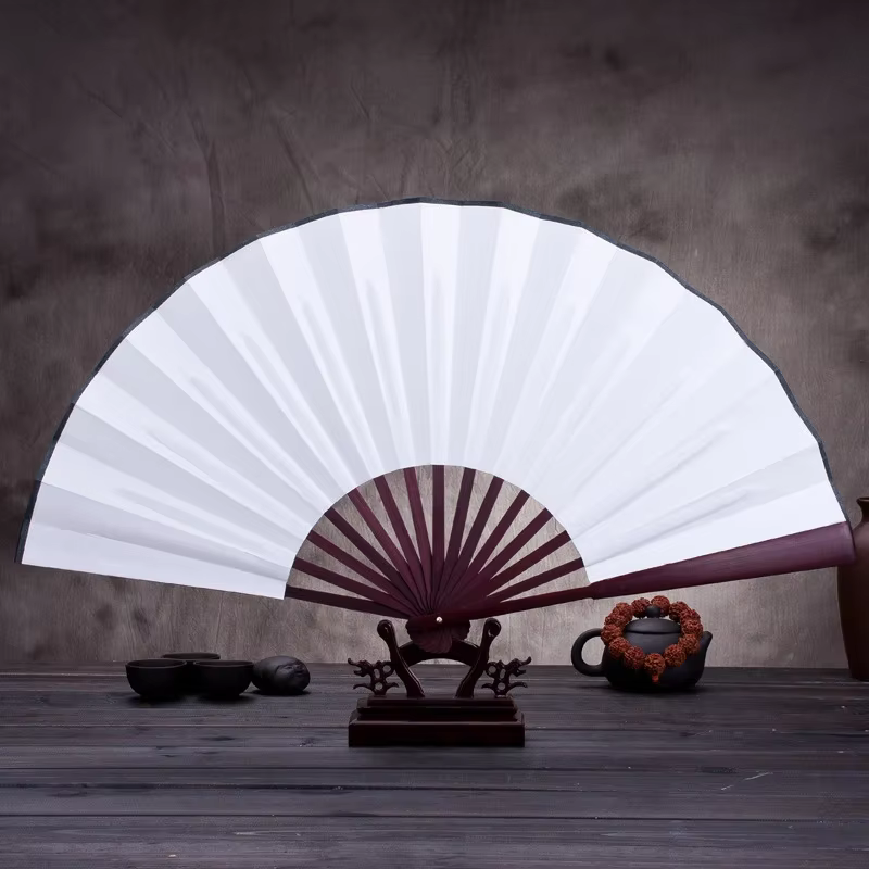 Éventail pliant chinois en bois de bambou, 10/13 pouces, tissu en soie, bricolage, personnalité plia