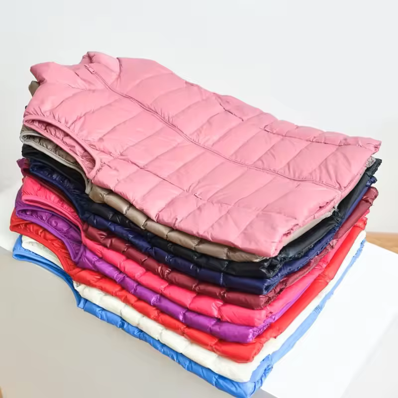 Gilet en duvet d'automne et d'hiver pour femme, veste courte ultra-légère en duvet de canard, gilet 