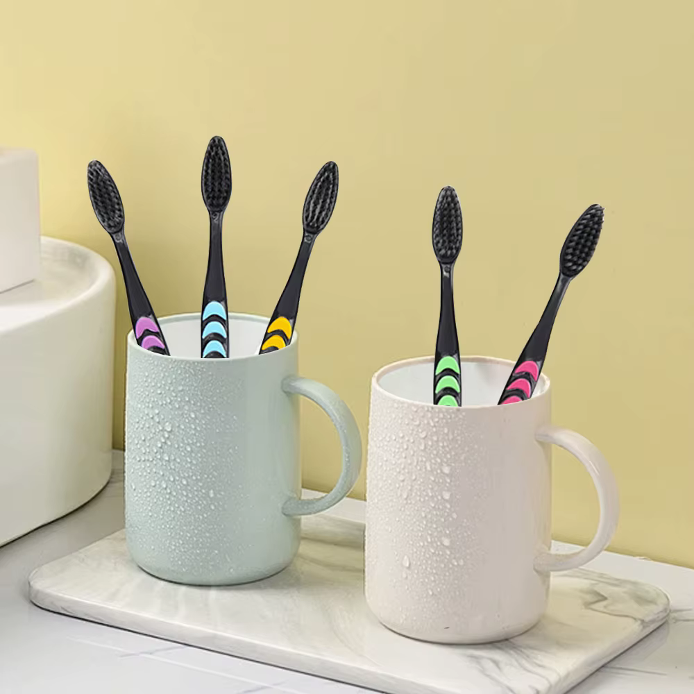 10 pièces emballées nettoyage en profondeur poils souples charbon de bambou cheveux noirs Ultra-fin