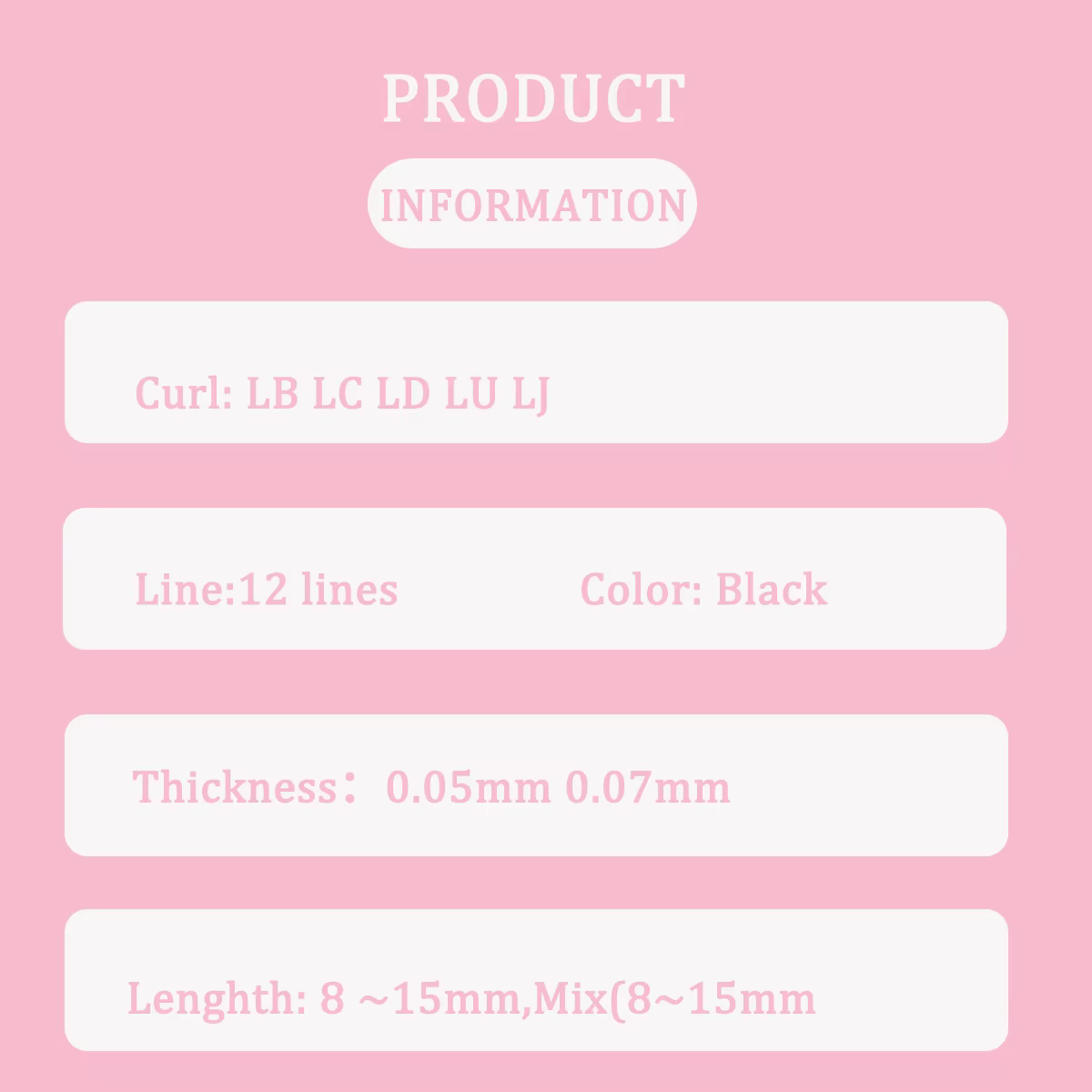 Camélia faux cils 0.05 0.07 LJ LC LB curl Extensions de cils doux faux cils mise à niveau Premium ci