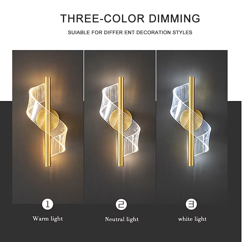 Applique murale LED au design nordique moderne, luminaire décoratif d'intérieur, idéal pour une cham