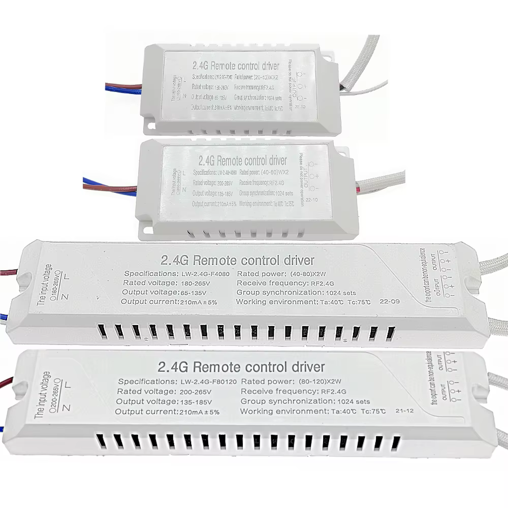 Transformateur de lumière LED 20W-80W-120W x2 210mAW avec télécommande 2.4G RF, variateur de couleur