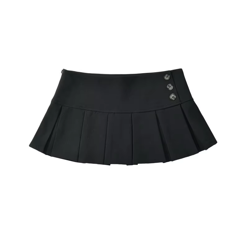 Mini-jupe plissée taille basse pour femme, 2 couleurs, jupe courte sexy Y2K, décontractée pour l'éco