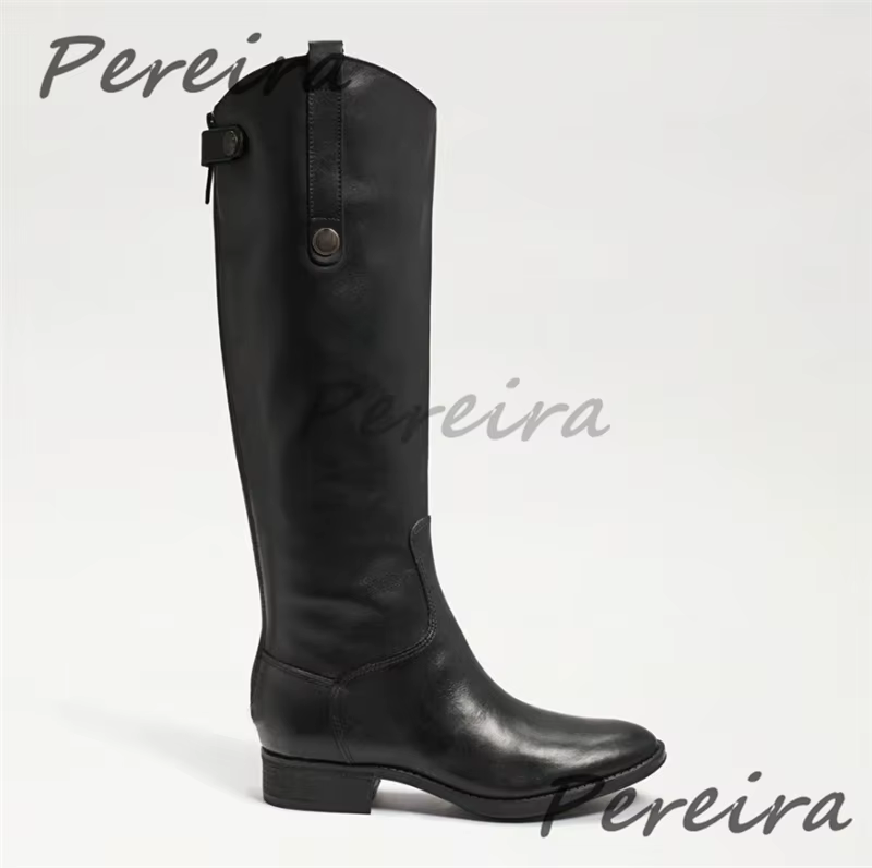Bottes de chevalier en cuir véritable faites à la main pour hommes, bottes longues à bout pointu et 