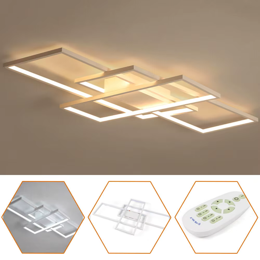 LOYALHEARTD-Plafonnier LED Carré au Design Moderne, Luminaire Décoratif de Plafond, à Intensité Régl
