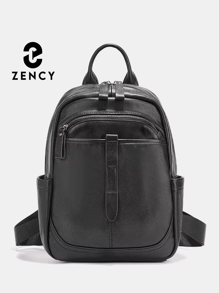 Zency – sac à dos en cuir véritable 100% pour femmes, grande capacité, pour les déplacements, les vo