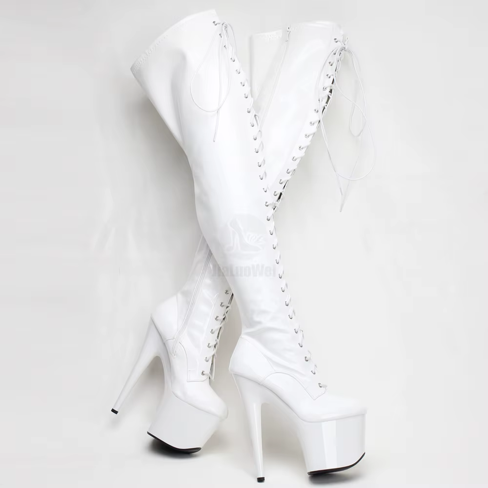 Bottes cuissardes à talon aiguille de 7 pouces avec plateforme, pour la danse exotique et la pole da