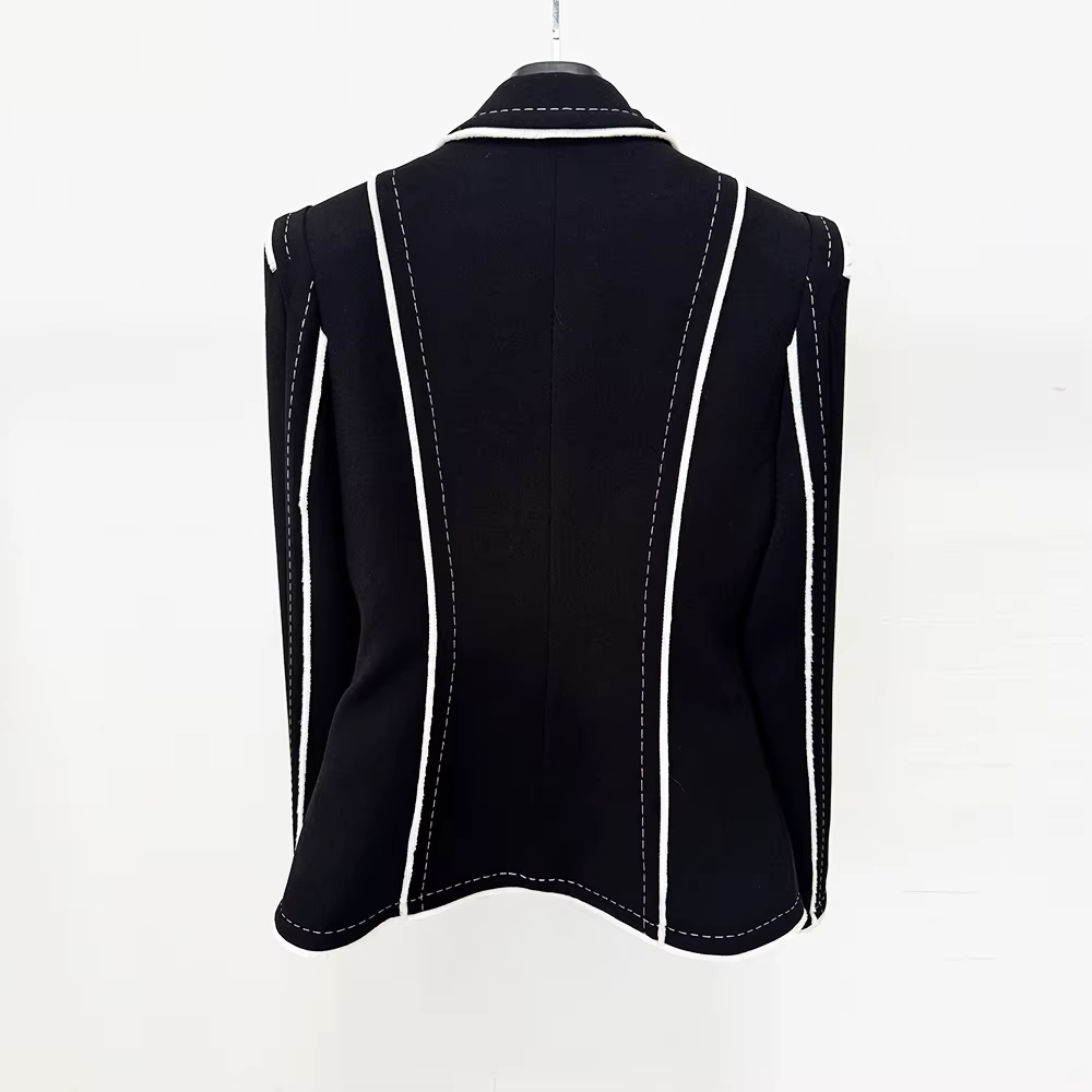 HIGH STREET Nouvelle Collection 2026 Blazer Femme Designer à Franges et Pompons Coupe Ajustée