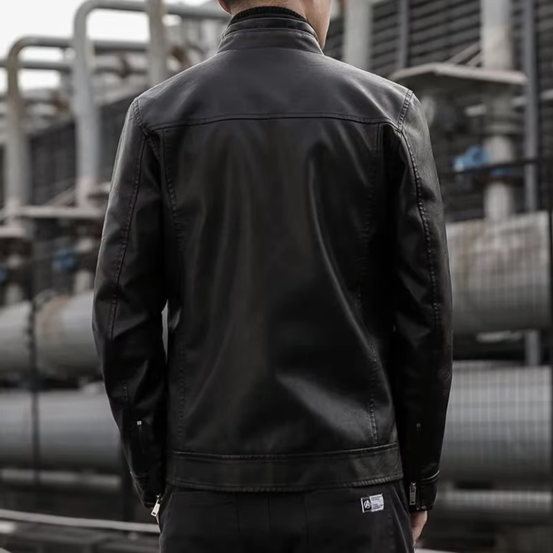 Hommes veste de costume en cuir hommes coupe ajustée manteau court hommes mode veste en cuir Streetw