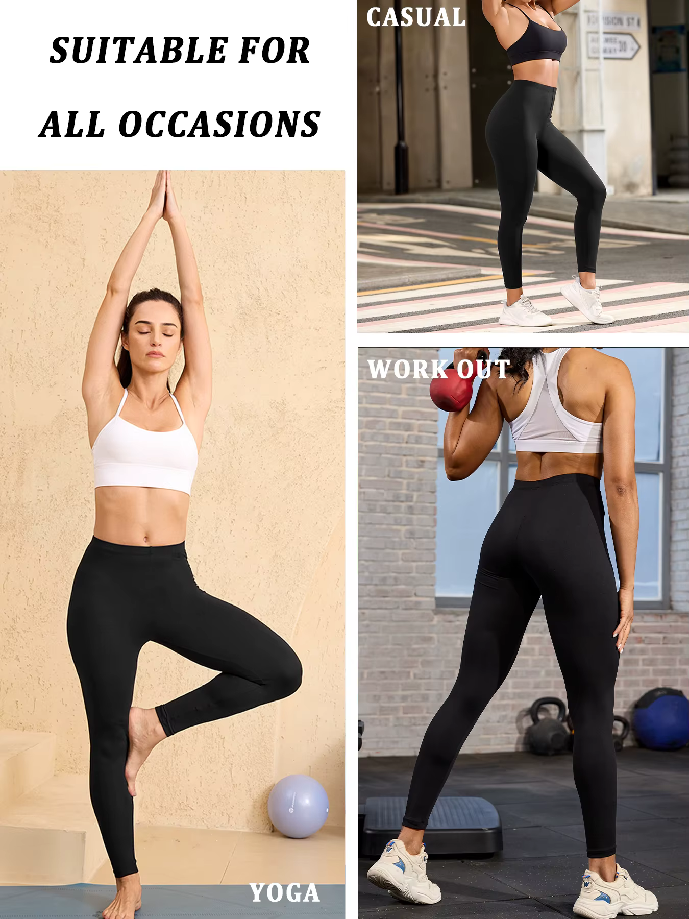 Leggings super doux taille basse pour femme – Collants extensibles à haute élasticité pour yoga, cou