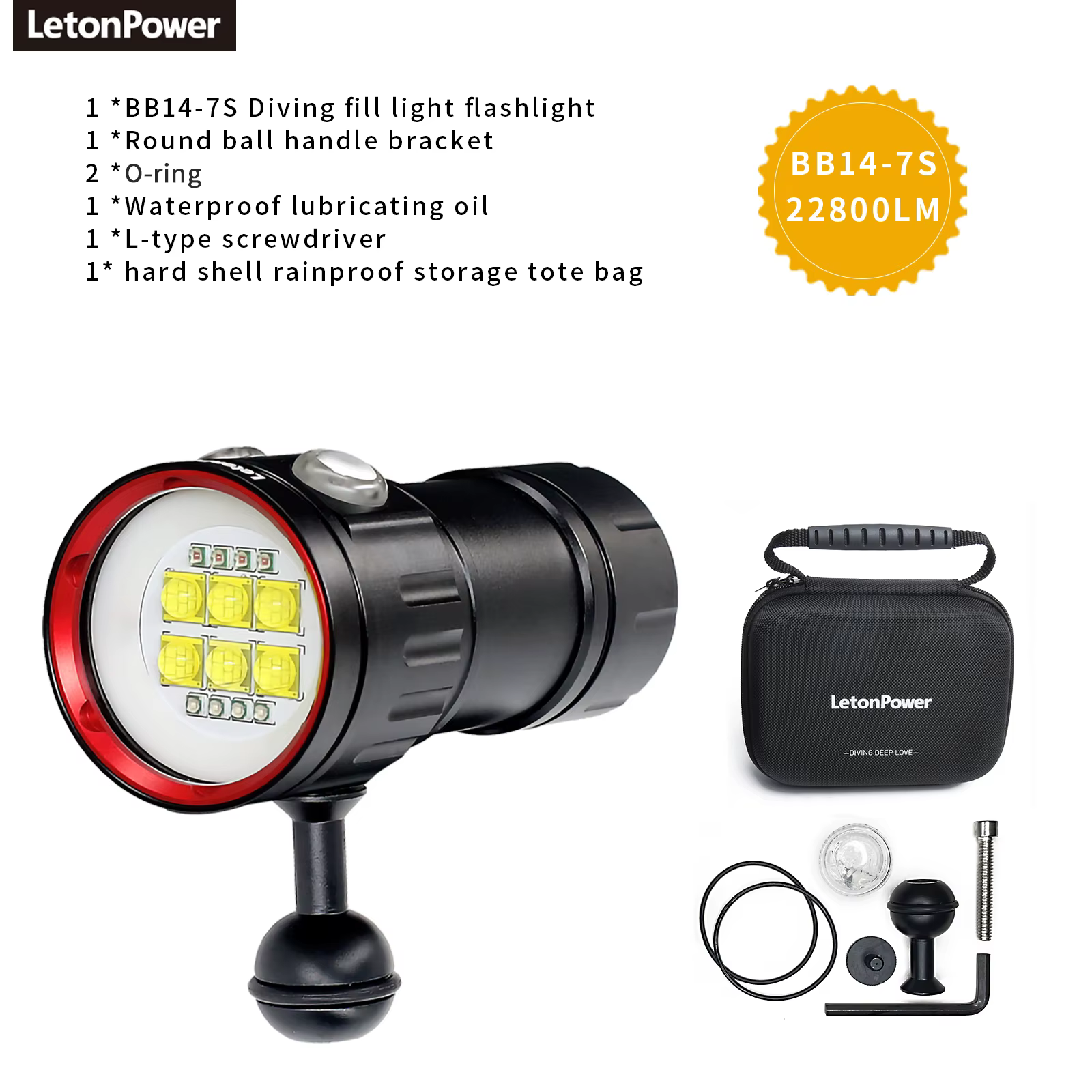 Lampe de plongée professionnelle sous-marine 27 LED, lampe de surbrillance pour photographie, 20000l