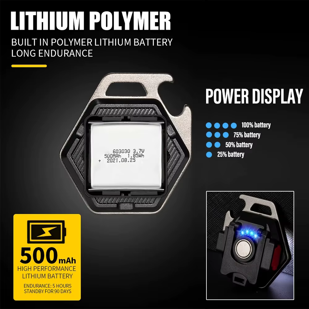 Mini lampe de poche LED pour Camping, lanterne avec chargeur USB, porte-clés COB, projecteur de trav