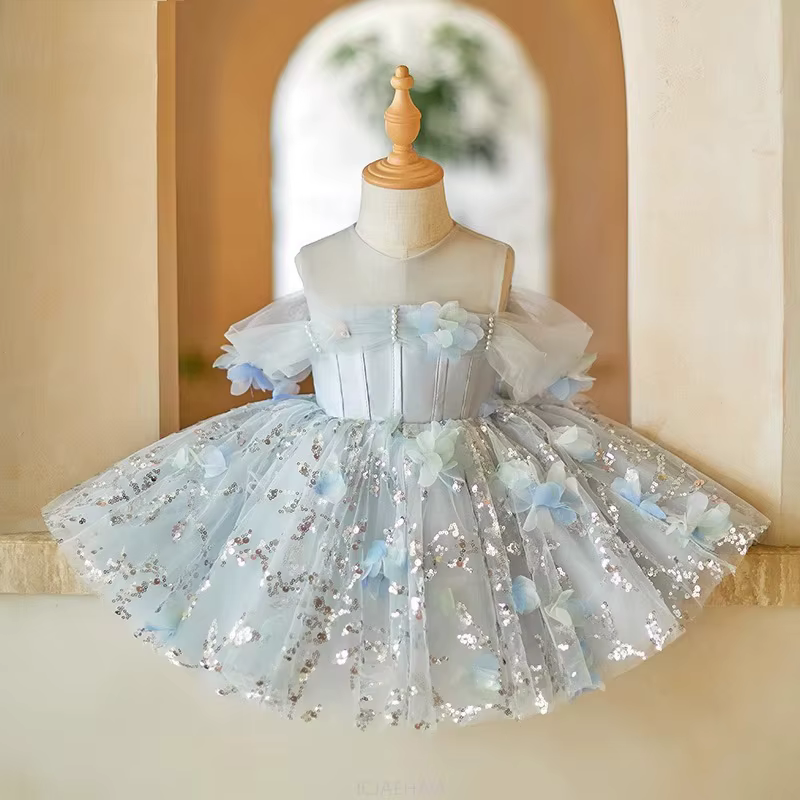Robe d'hôte pour filles, tenue de concours de princesse pour enfants, tenue de spectacle de Piano, f