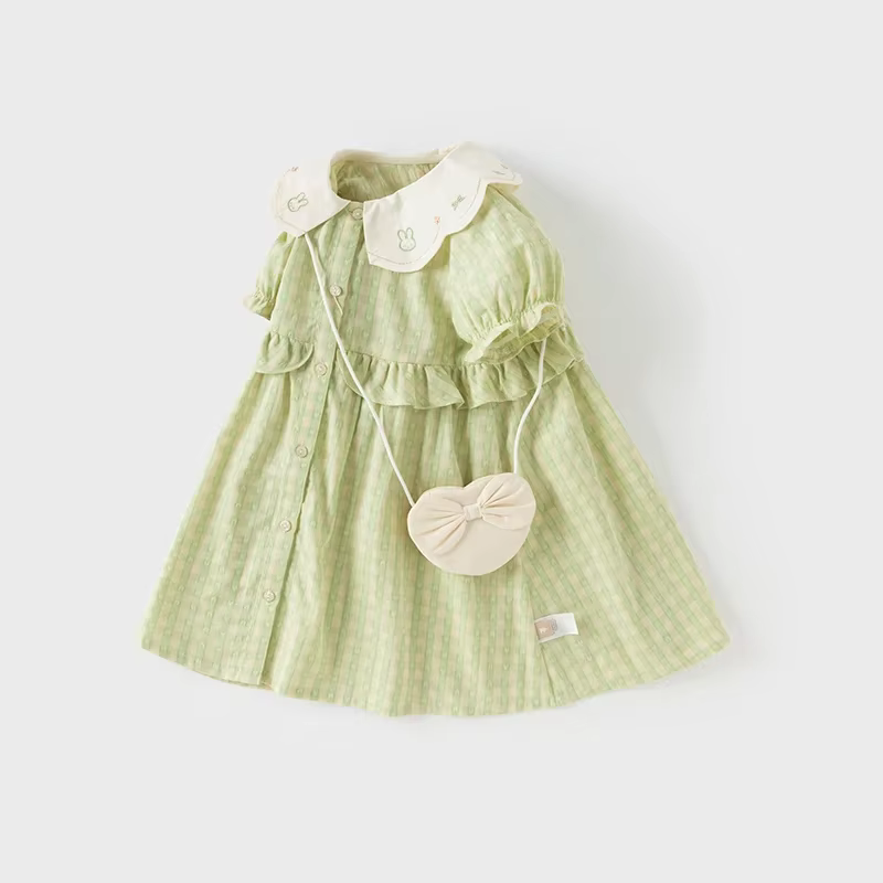 Dave Bella – robe de princesse pour petites filles, breloque d'été, douce et élégante, à carreaux ve