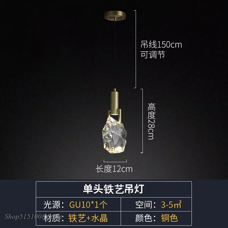 Lampe Led suspendue en cristal au design nordique de luxe, Luminaire décoratif d'intérieur, idéal po