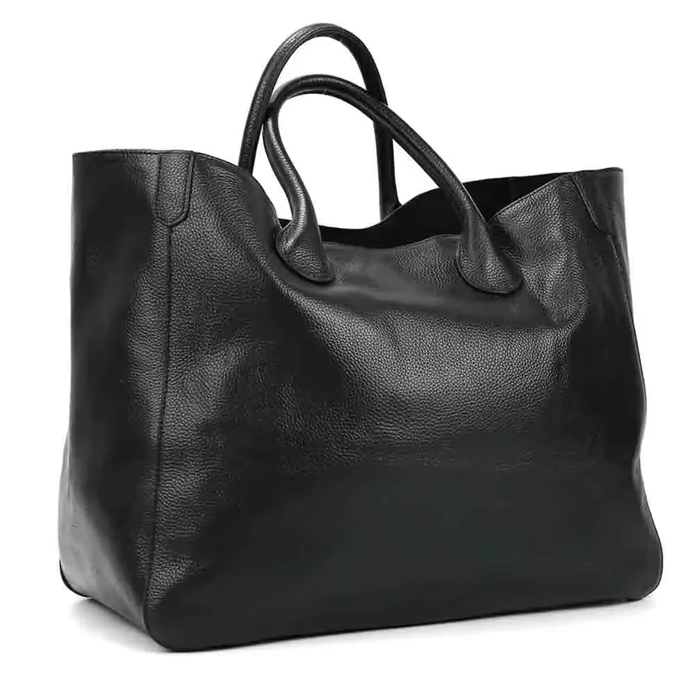 Sac à main spacieux en cuir véritable pour femmes, fourre-tout de luxe en cuir de vache décontracté,