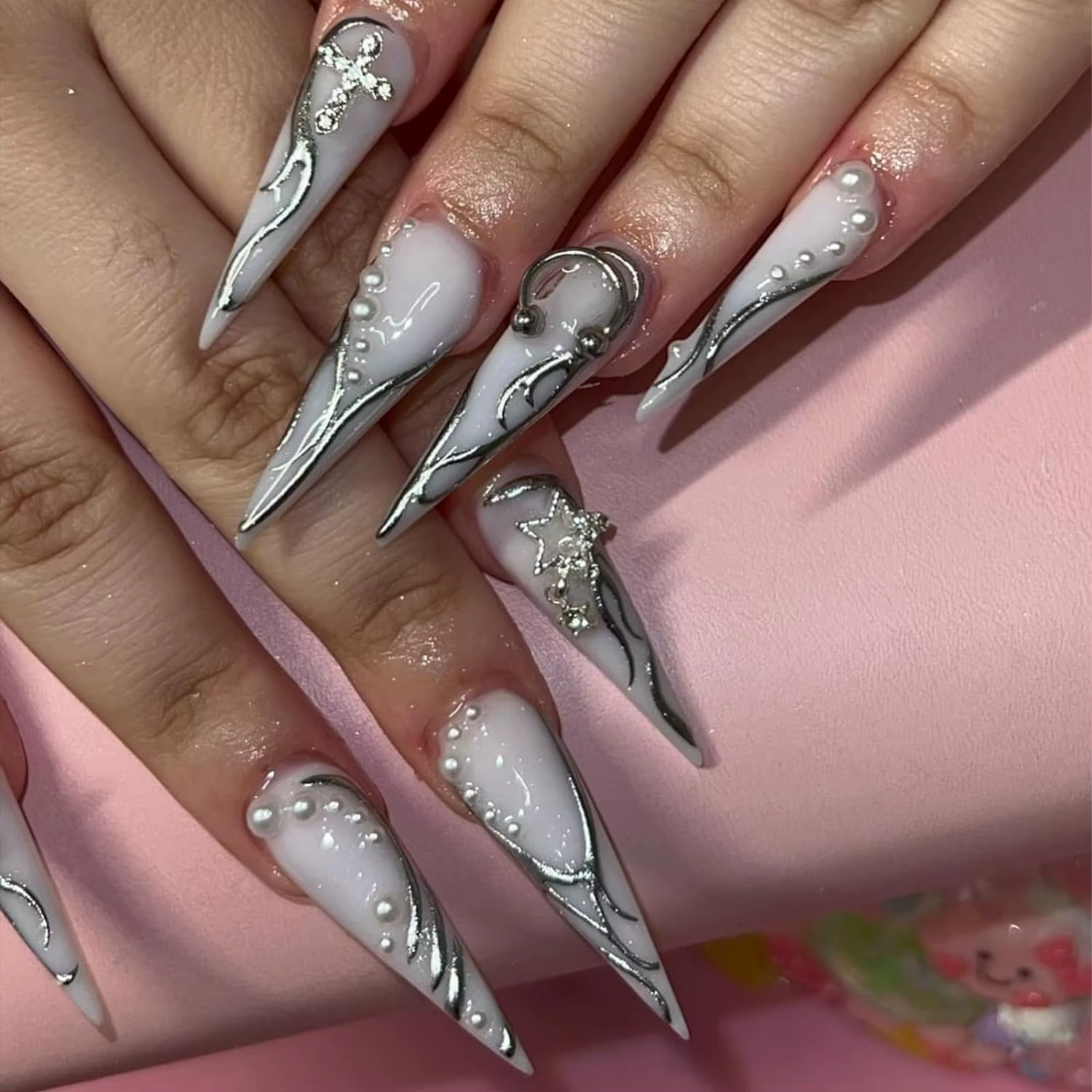 70 pièces breloques pour ongles en forme d'étoile pour ongles en acrylique, décoration d'art d'ongle