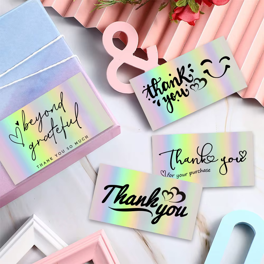 Cartes de remerciement pour petites entreprises, papier Laser coloré, merci pour votre commande, car