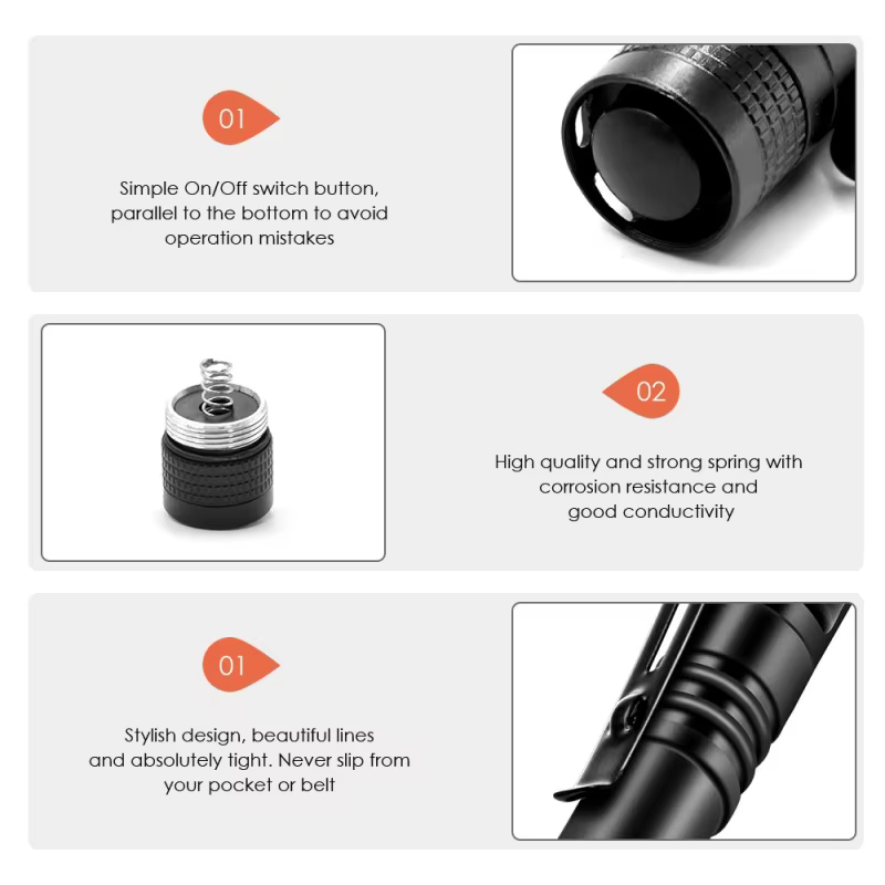 Mini lampe de poche à stylo LED portable, ultra lumineuse, lumens élevés, déterminer la lampe de poc