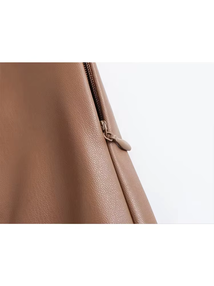 HH 2024 Pantalon en simili cuir pour femme Taille haute Pantalon à jambes droites Mode Femme Streetw