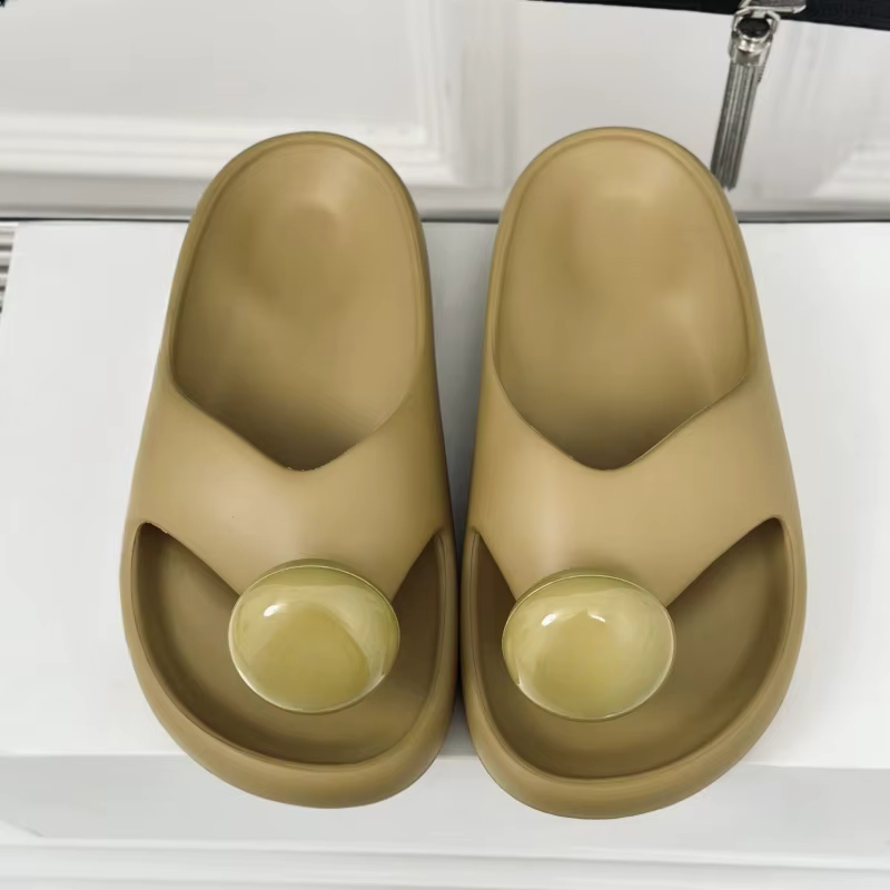 Tongs en cuir à bout rond pour femmes, pantoufles de qualité supérieure, sandales concises solides, 
