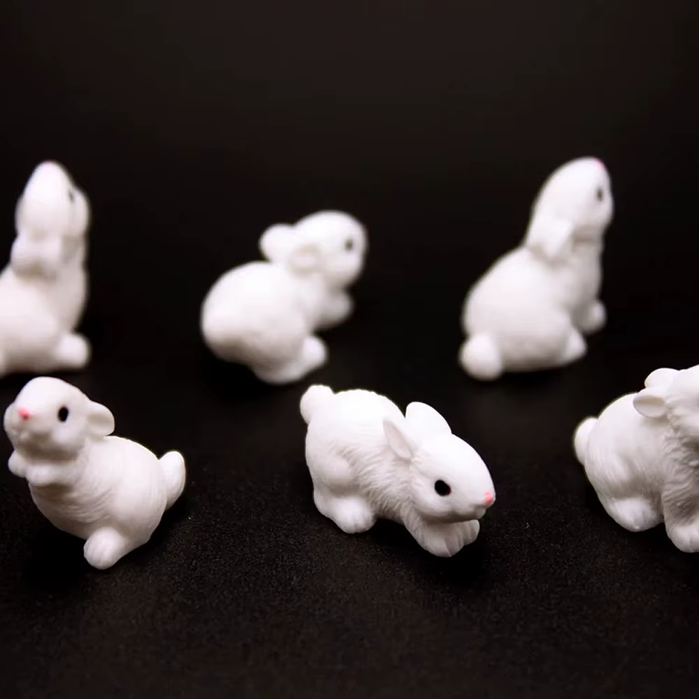 Mini Figurines de lapin en résine, 5/10 pièces, Micro ornement de paysage de jardin féerique Miniatu