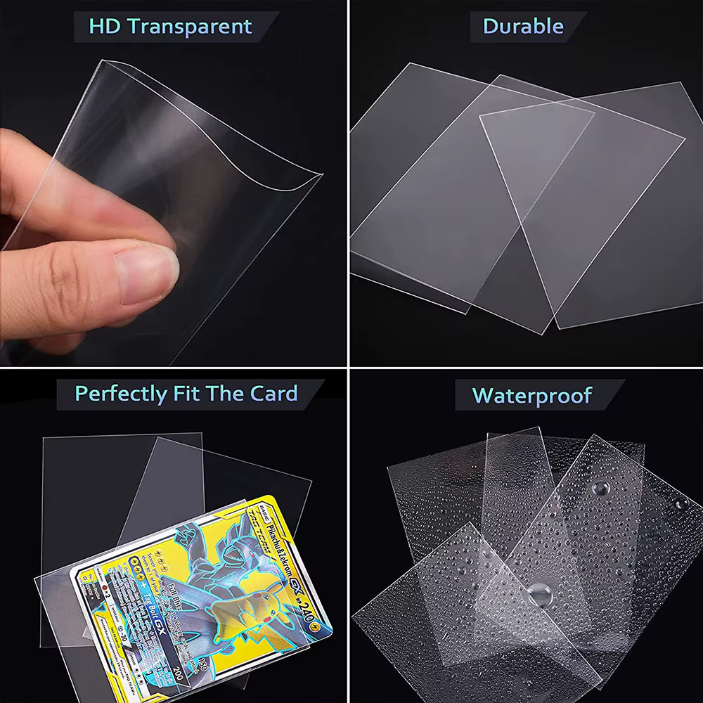 100-1000 pièces de protège-cartes transparents, pochettes pour cartes de jeu de société, protège-car