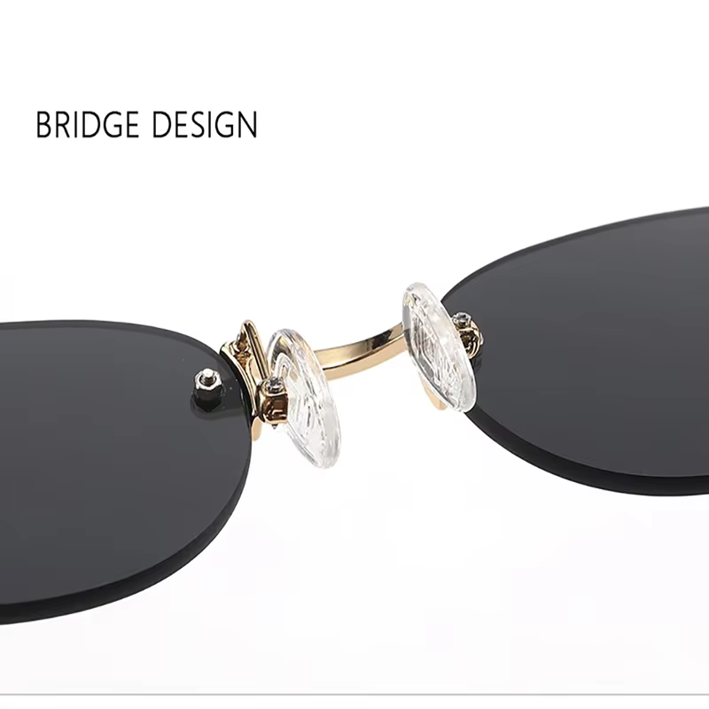 Lunettes de soleil ovales sans cadre, nouvelles lunettes de soleil rétro, tendance, Style Concave, H