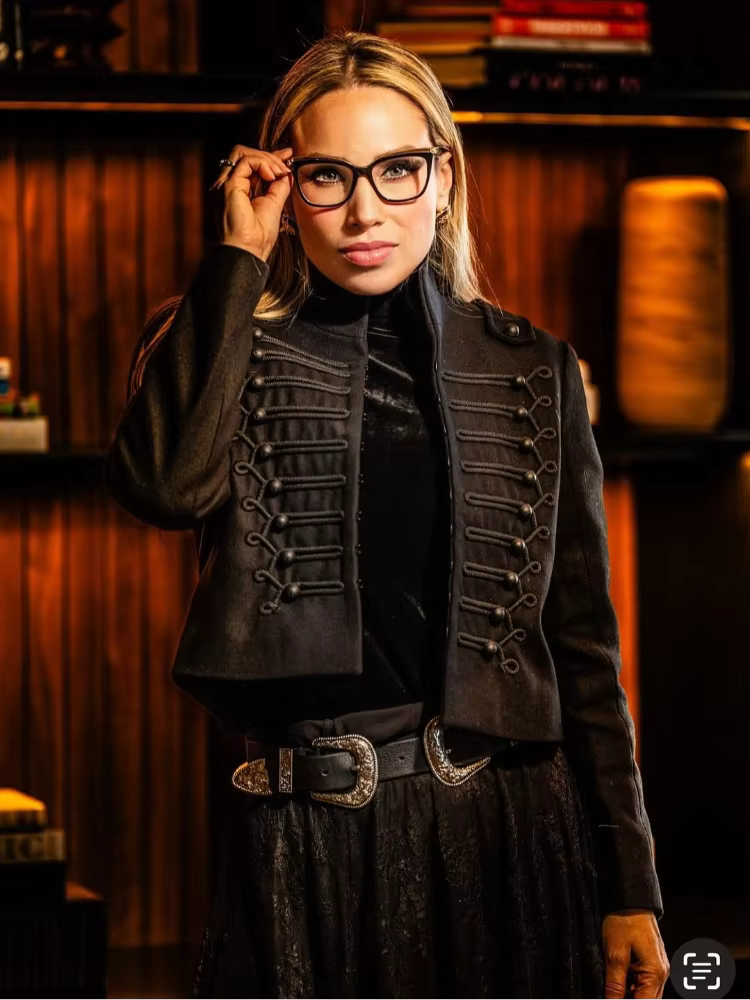Veste Napoléon Chic pour Femme à Manches Longues, Col Montant et Boutons Cachés – Manteau Féminin Te