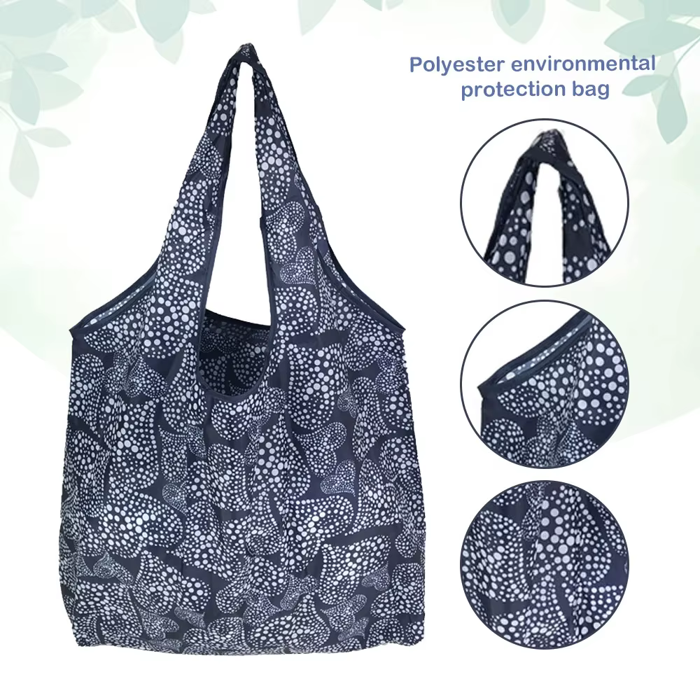 Sacs à provisions pliables grande taille en Nylon épais grand fourre-tout ECO réutilisable Polyester