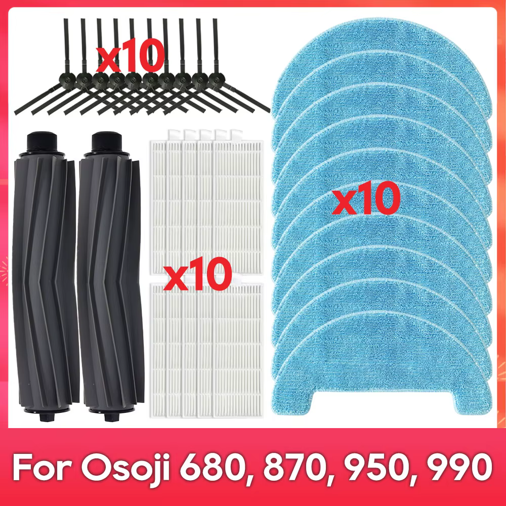 Compatible avec ( Osoji 680, 870, 950, 990 ) Pièces de Rechange pour Aspirateurs Robots, Brosses Pri